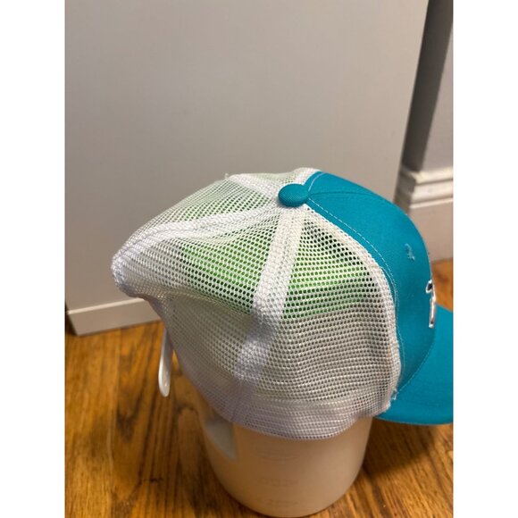New York Islanders Mesh Snapback Trucker Hat Teal & White Adjustable Cap By BWM - Picture 4 of 6
